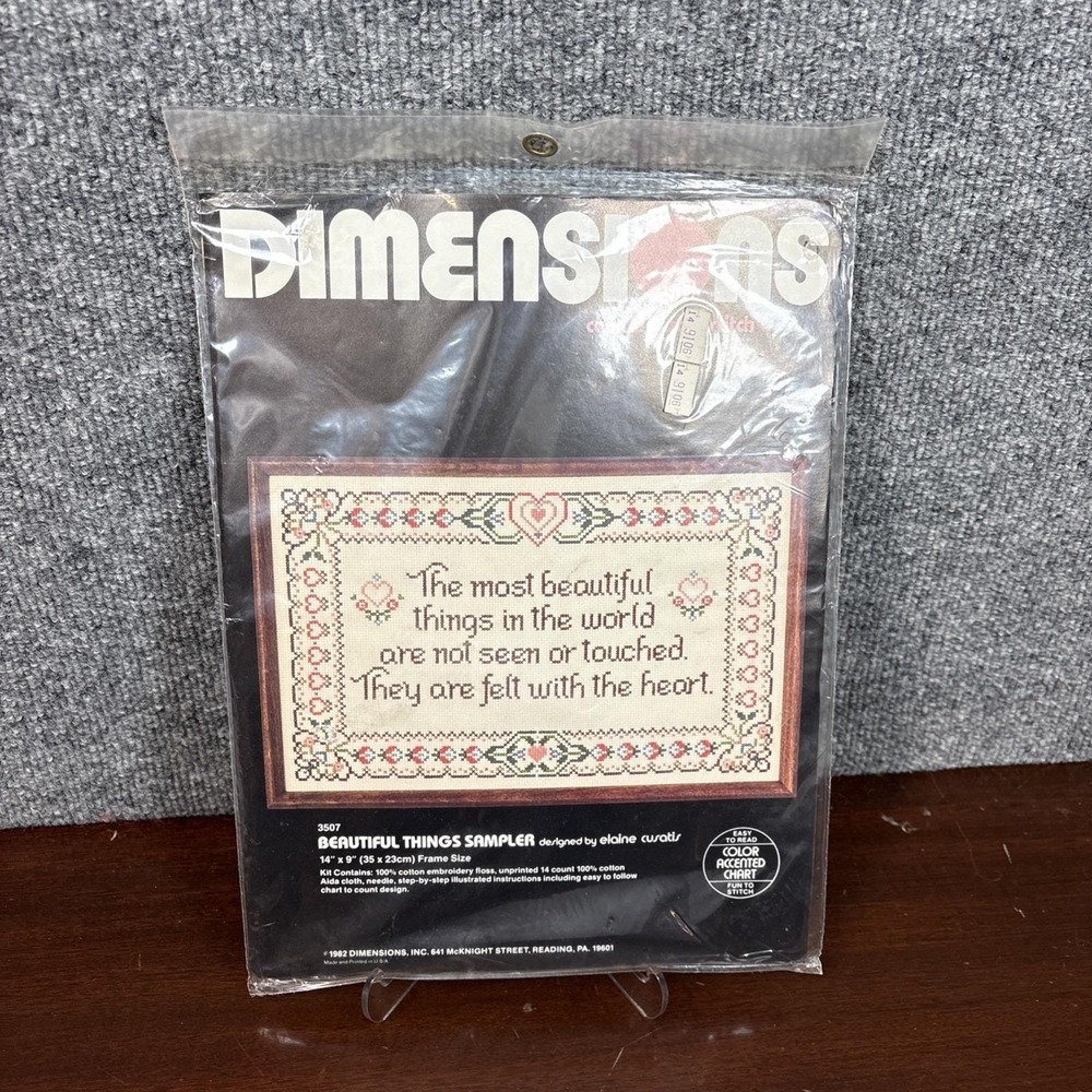 Vtg~Dimensions Counted Cross Stitch "Beautiful Things Sampler" #3507 Sealed